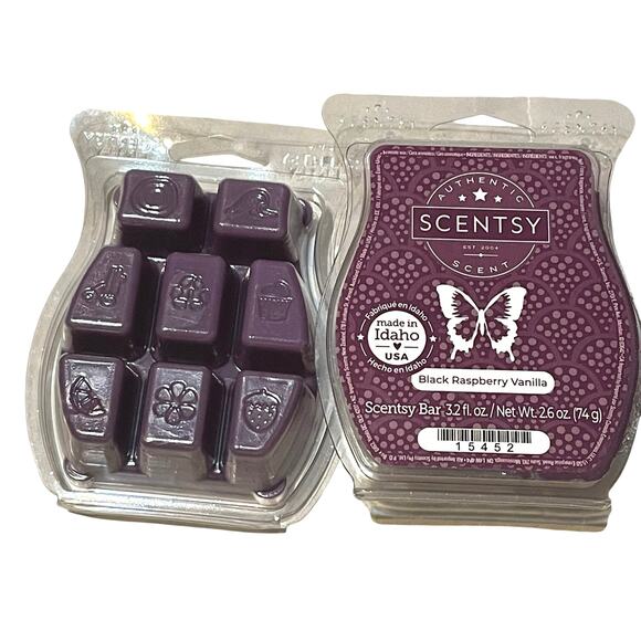 Scentsy Bar Wax Melt Black Raspberry Vanilla Lot of 2 Retired Scent Authentic - Picture 3 of 6